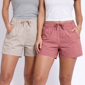 Pacific Trail Athletic Shorts in Pink and Beige